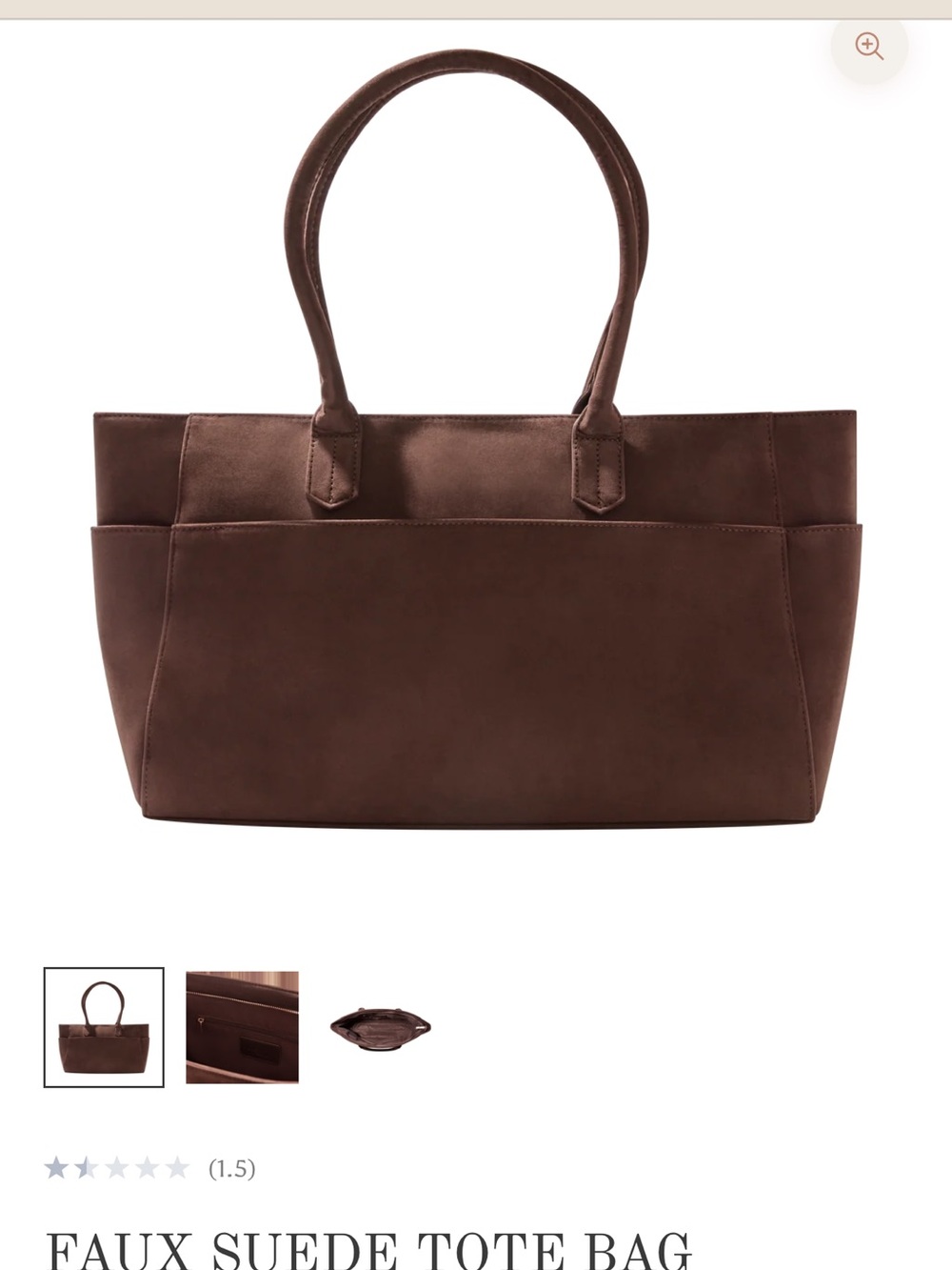 🔥Mali & Lili Faux Suede Tote Bag in Dark Brown NWT🔥